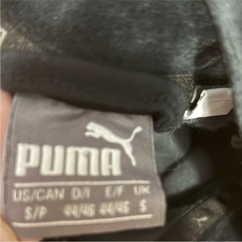 Puma Midnight Black/Charcoal shade Velour Jacket size Small - Picture 9 of 9